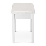 On-Stage Keyboard and Piano Bench, Wood Base, Vinyl Seat (White)