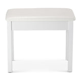 On-Stage Keyboard and Piano Bench, Wood Base, Vinyl Seat (White)