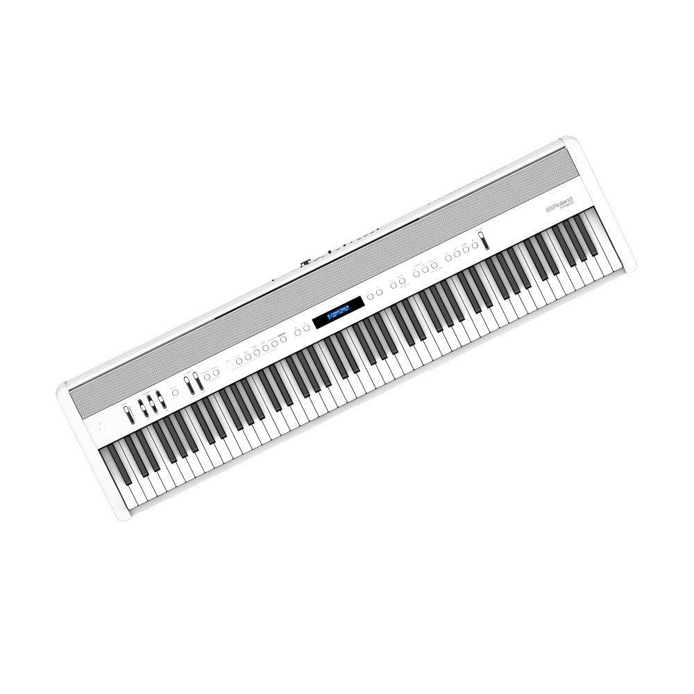 Roland FP-60X 88-Key PHA-4 Digital Piano Bundle with KSC-72 Stand, 3-Pedal Unit, and Bench (White)