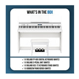 Roland FP-60X 88-Key PHA-4 Digital Piano Bundle with KSC-72 Stand, 3-Pedal Unit, and Bench (White)