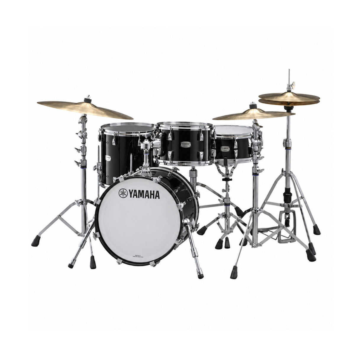 Yamaha AM0F40J Absolute Hybrid Maple 4-Piece Drum Shell Pack with Vintage Interiors (Solid Black)