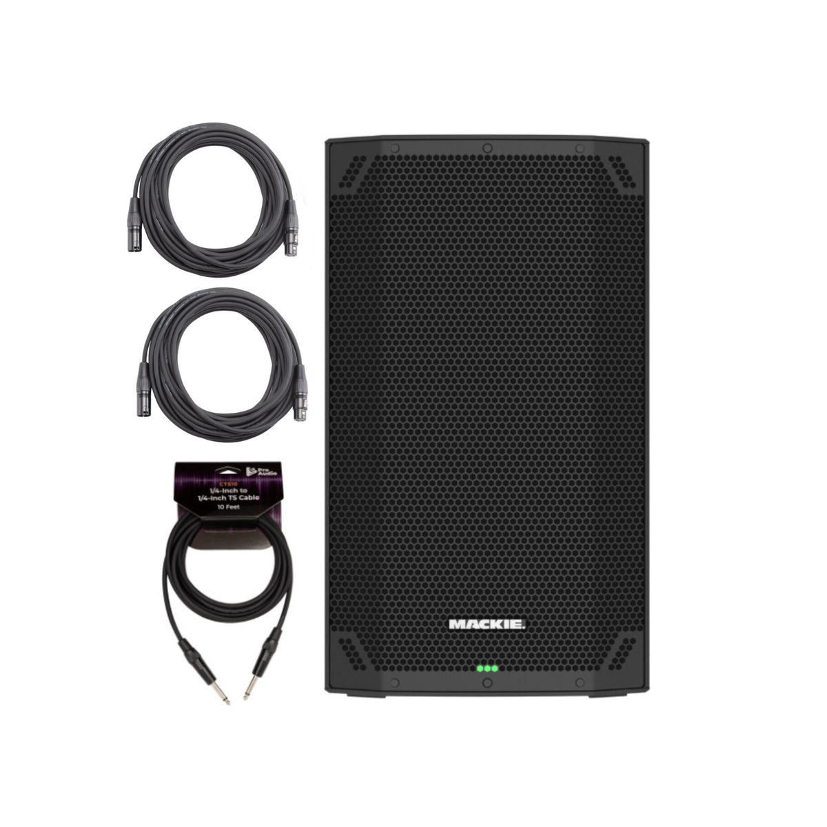 Mackie Thump12v4 1400W Powered PA Speaker Bundle with Guitar XLR Cables (Open Box)