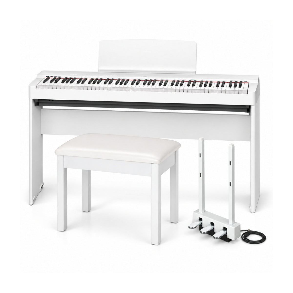 Yamaha P-225 88 Key Portable Electric Digital Piano (White) Bundle