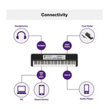Yamaha YPT-W320 76-Key Portable Keyboard with Stand, Bench, Pedal, and Headphones Bundle