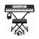 Yamaha YPT-W320 76-Key Portable Keyboard with Stand, Bench, Pedal, and Headphones Bundle