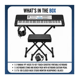 Yamaha YPT-W320 76-Key Portable Keyboard with Stand, Bench, Pedal, and Headphones Bundle