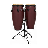 Latin Percussion City Series LP646NYDW1 10-inch and 11-inch Congas Set with Double Stand (Dark Wood)