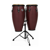 Latin Percussion City Series LP646NYDW2 10-inch and 11-inch Congas Set with Double Stand (Dark Wood)