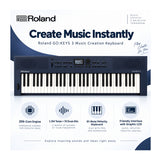 Roland GO:KEYS 3 Music Creation 61-Note Portable Keyboard (Midnight Blue) Bundle with Accessories