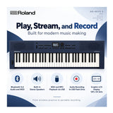 Roland GO:KEYS 3 Music Creation 61-Note Portable Keyboard (Midnight Blue) Bundle with Accessories