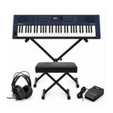 Roland GO:KEYS 3 Music Creation 61-Note Portable Keyboard (Midnight Blue) Bundle with Accessories