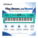 Roland GO:KEYS 3 Music Creation 61-Note Portable Keyboard (Turquoise) Bundle with Accessories