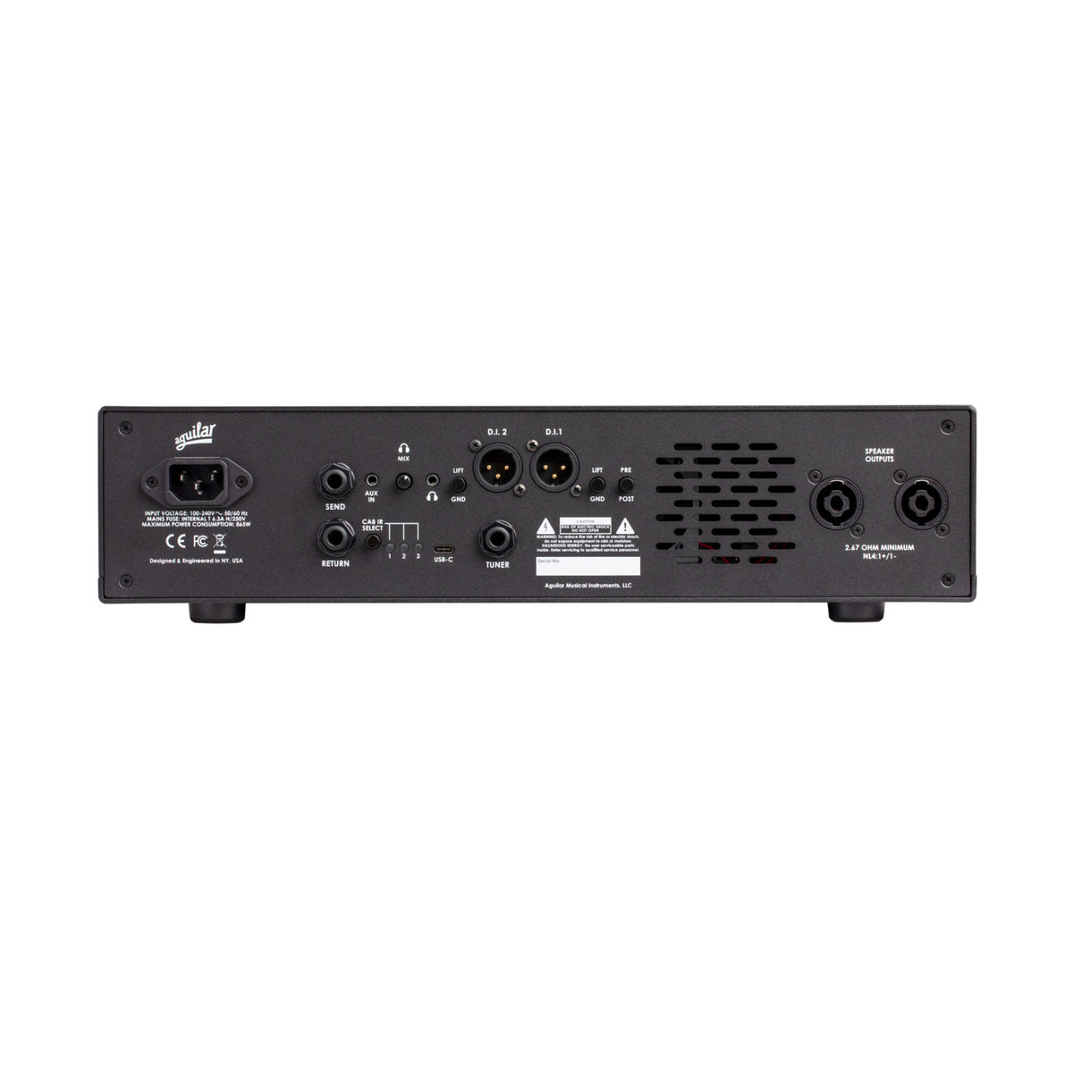Aguilar DB700 Hybrid 700W Tube Pre-Amp Bass Amplifier Head with Dual 12AX7 Tubes and Universal Mains