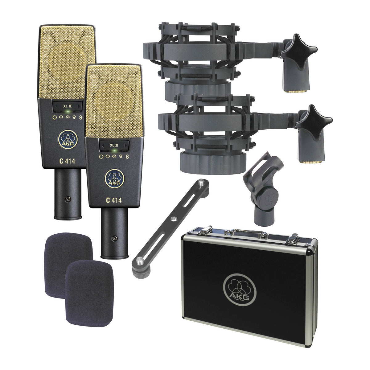 AKG C414 XLII Large-Diaphragm Reference Multipattern Condenser Microphone (Matched Pair)