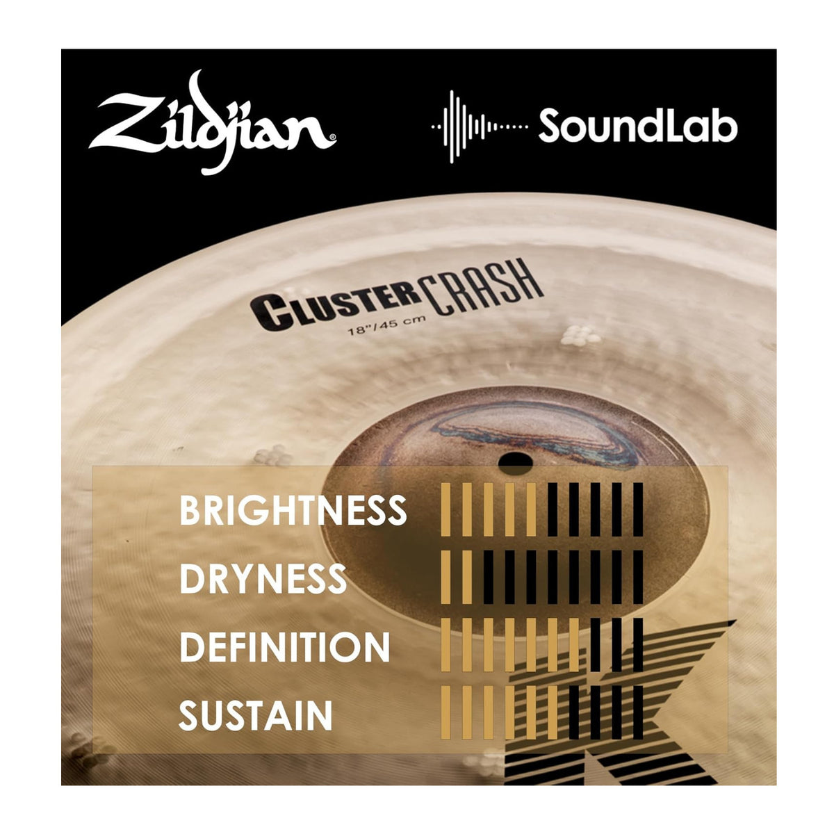 Zildjian 18 inch K Cluster Crash Thin Cymbal with Cluster Hammering