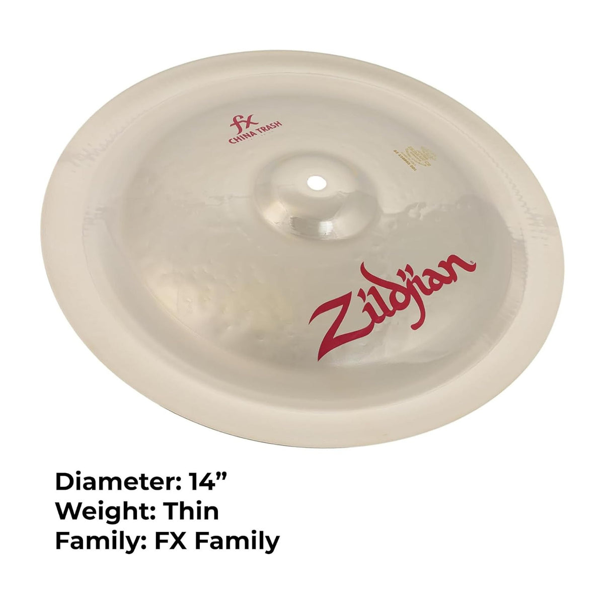 Zildjian A0614 14 in FX China Trash Cymbal with Sharp Attack and Quick Decay