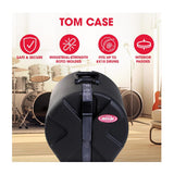 SKB Cases Roto-Molded 8x12 Tom Case with Padded Interior, Heavy-duty Strap, and Pedestal Feet