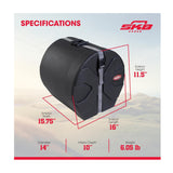 SKB Cases Roto-Molded 8x12 Tom Case with Padded Interior, Heavy-duty Strap, and Pedestal Feet
