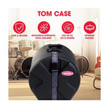 SKB Cases Roto-Molded 16x22 Tom Case with Padded Interior, Heavy-duty Strap, and Pedestal Feet