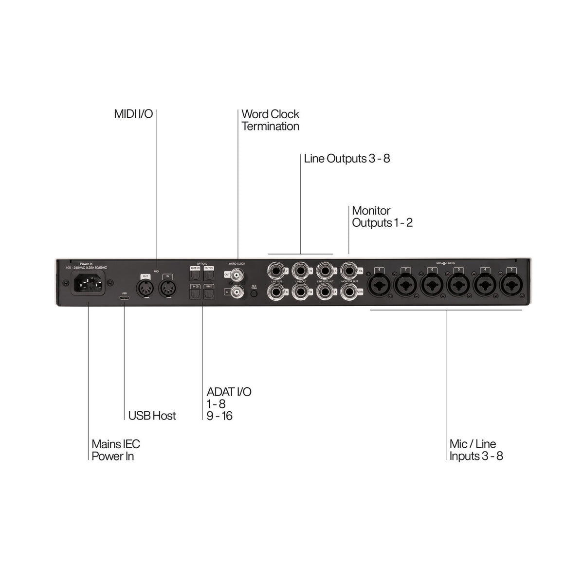 Universal Audio Volt 876 32-Bit USB Audio Interface with 24 Inputs, 28 Outputs and 8 Vintage Preamps