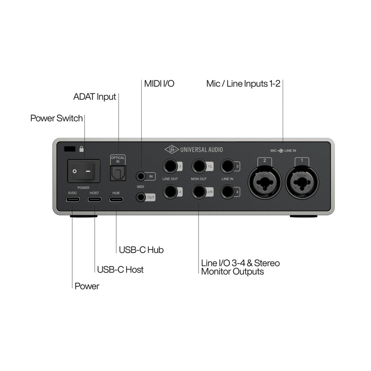 Universal Audio Volt 4 Gen 2 12-In / 6-Out USB Audio Interface with 32-Bit Audio Conversion