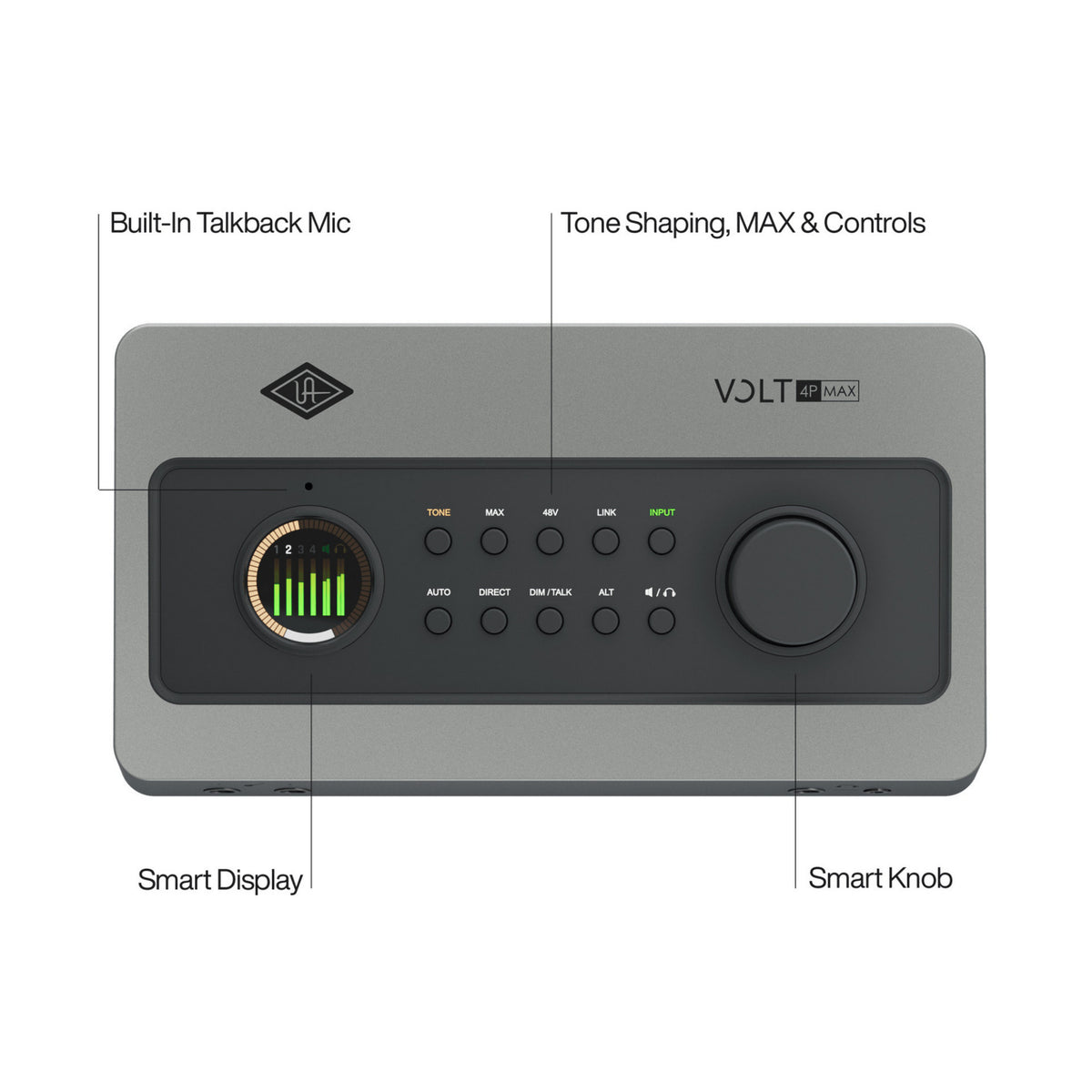 Universal Audio Volt 4P Max 12-In / 6-Out USB Audio Interface with 4 x 60dB Tone Shaping Preamps