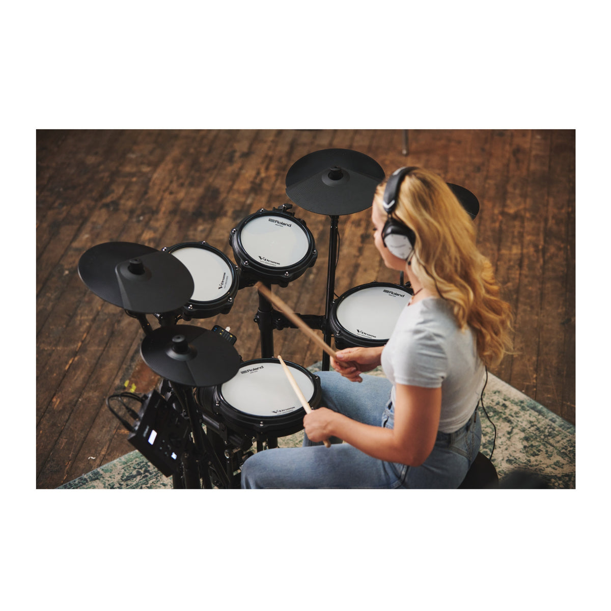 Roland TD-07DMK2 V-Drums 5-Piece Electronic Drum Kit with Compact Pads and TD-07 Sound Module