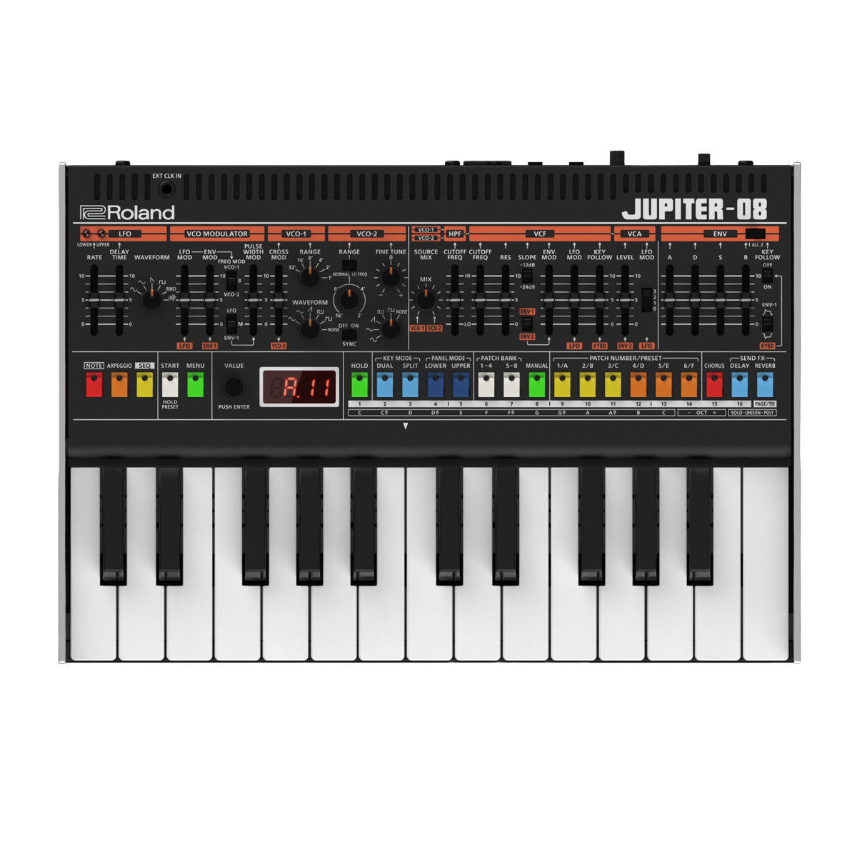 Roland Jupiter-08 Compact Boutique Synthesizer with K-25m Keyboard Dock and Built-in Speakers