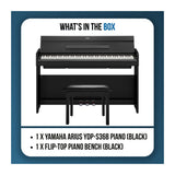 Yamaha Arius YDP-S36B 88-Key GHS Home Digital Piano Bundle with Flip-Top Piano Bench (Black)