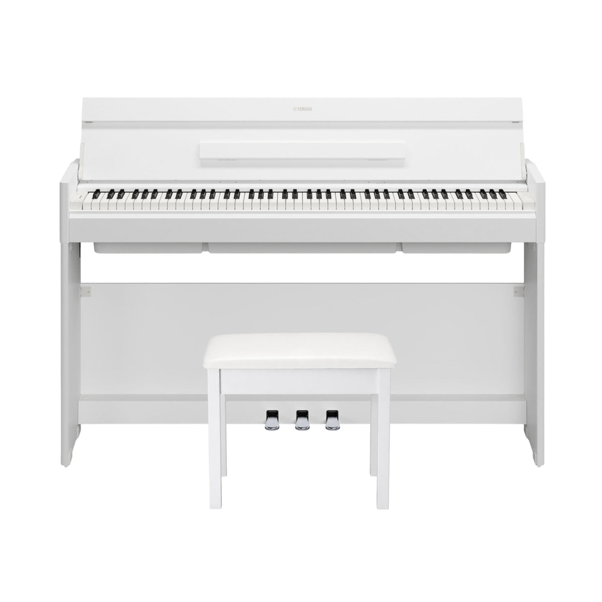 Yamaha Arius YDP-S56WH 88-Key GHS Home Digital Piano Bundle with White Keyboard Bench (White)