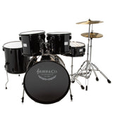 Silber & Co. 5-Piece Complete Acoustic Drum Set with Throne (Black)