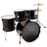 Silber & Co. 5-Piece Complete Acoustic Drum Set with Throne (Black)