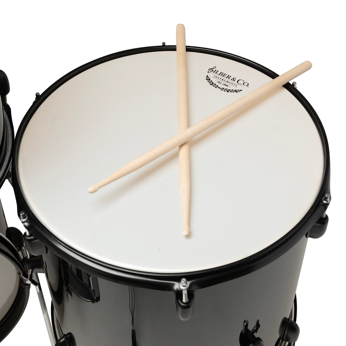 Silber & Co. 5-Piece Complete Acoustic Drum Set with Throne (Black)