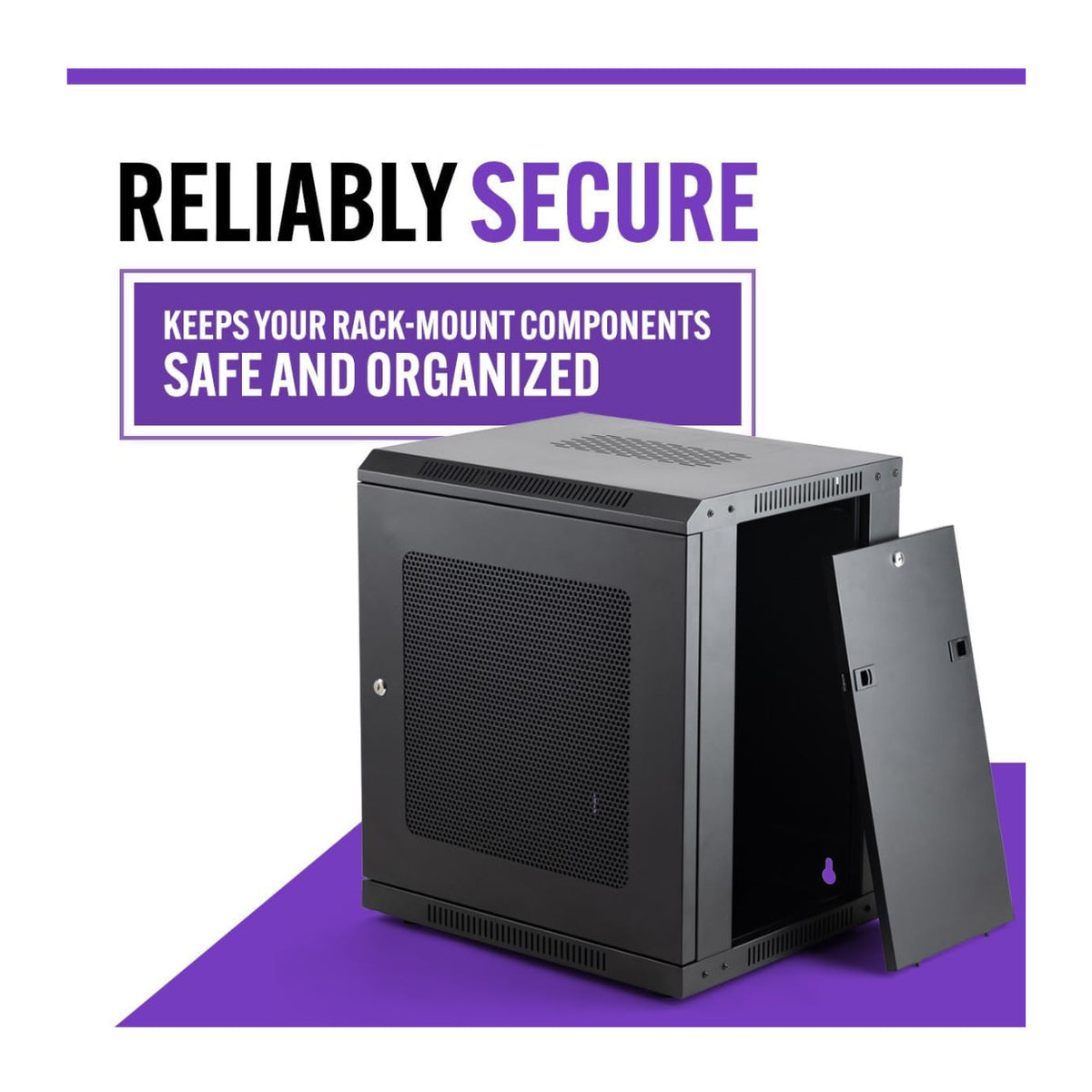 On-Stage RKD1200 12U Wall-Mount Knock-Down Steel Equipment Rack with Lockable Door and Side Panels