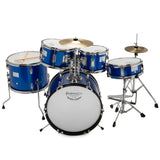 Silber & Co. 5 Piece Complete Junior Drum Set (Blue) with Throne