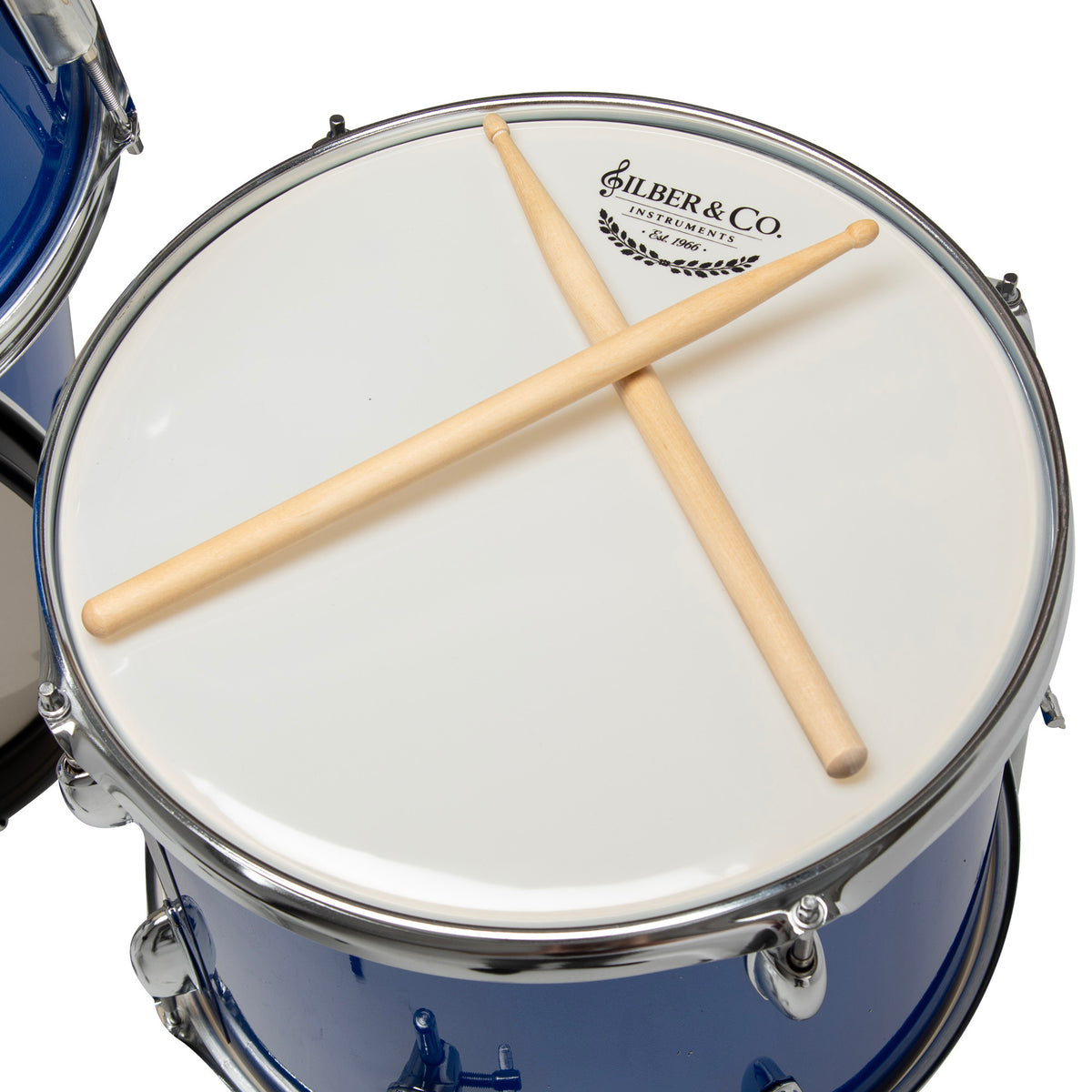 Silber & Co. 5 Piece Complete Junior Drum Set (Blue) with Throne