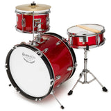 Silber & Co. 3 Piece Junior Drum Set (Red) with Throne and Cymbal