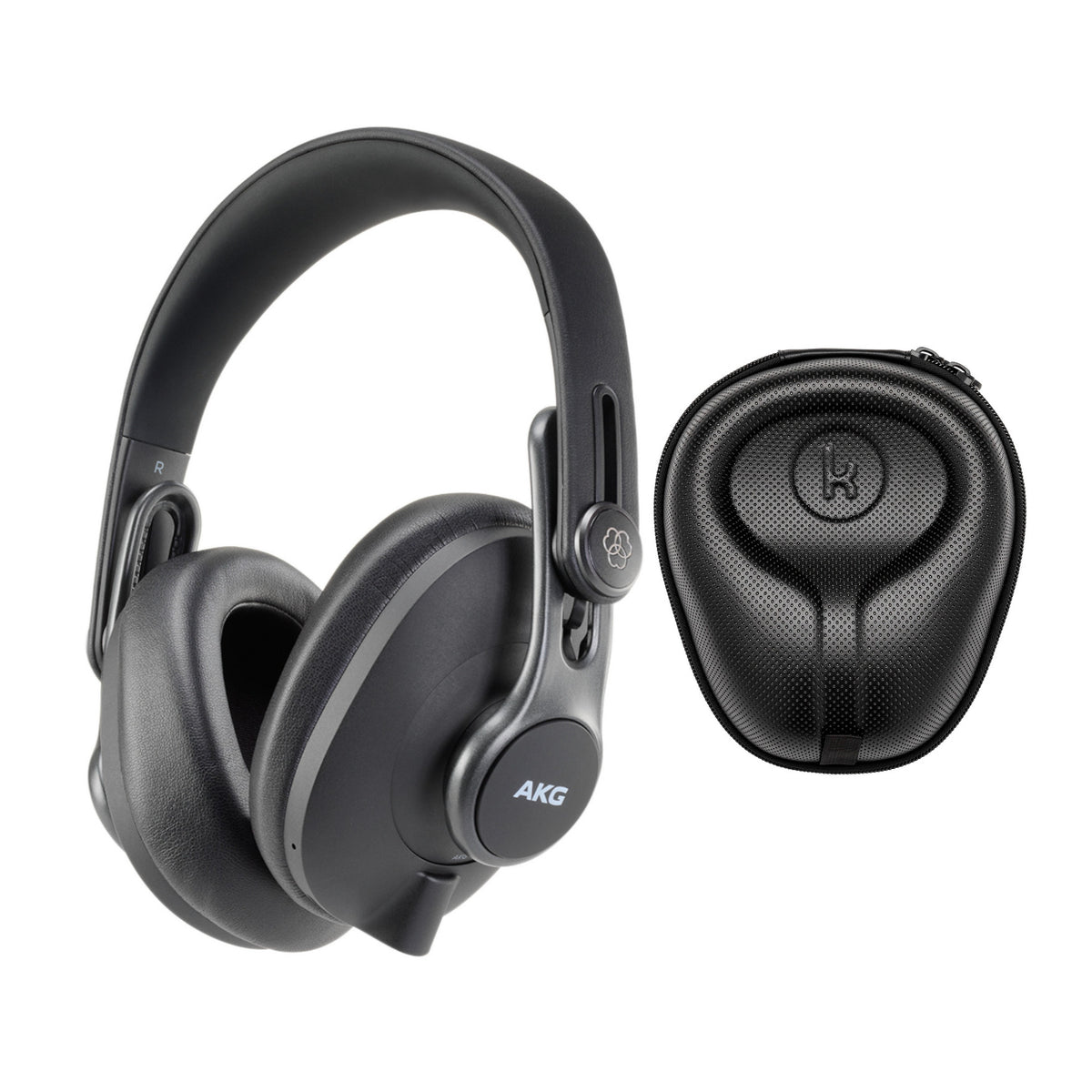 AKG K371-BT Bluetooth Over-Ear Closed-Back Foldable Studio Headphones Bundle with Case