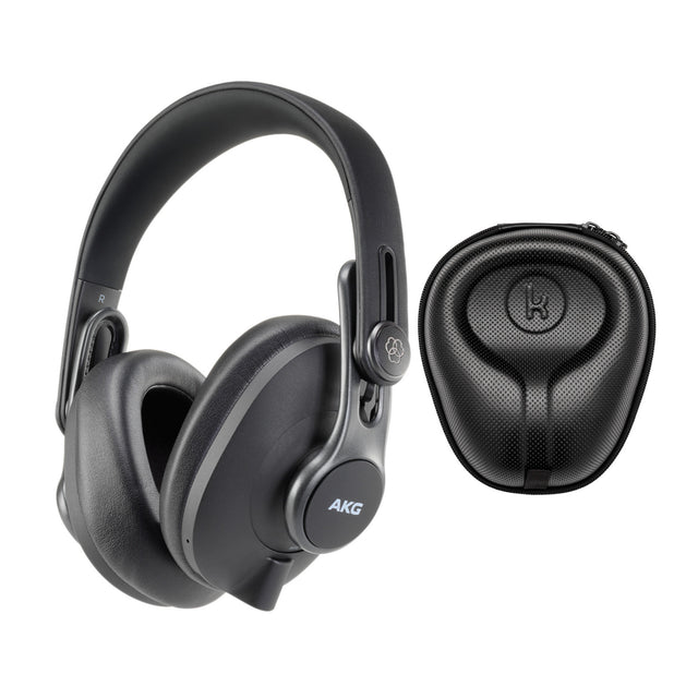 AKG K371-BT Bluetooth Over-Ear Closed-Back Foldable Studio Headphones Bundle with Case