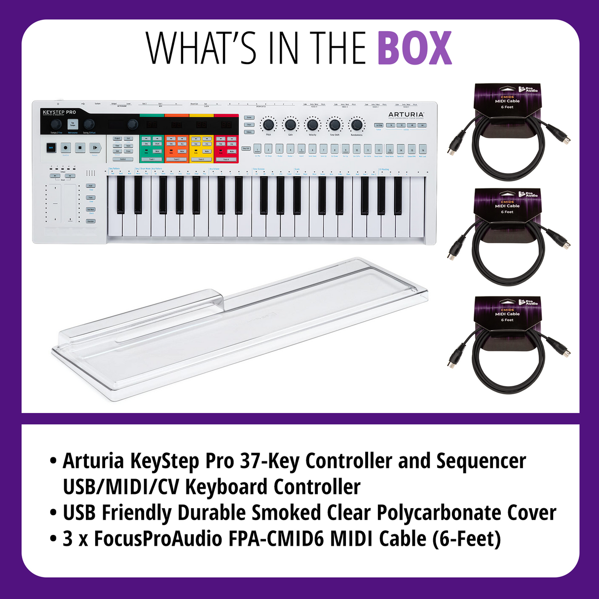 Arturia KeyStep Pro 37-Key Controller/Sequencer USB/MIDI/CV Keyboard Controller