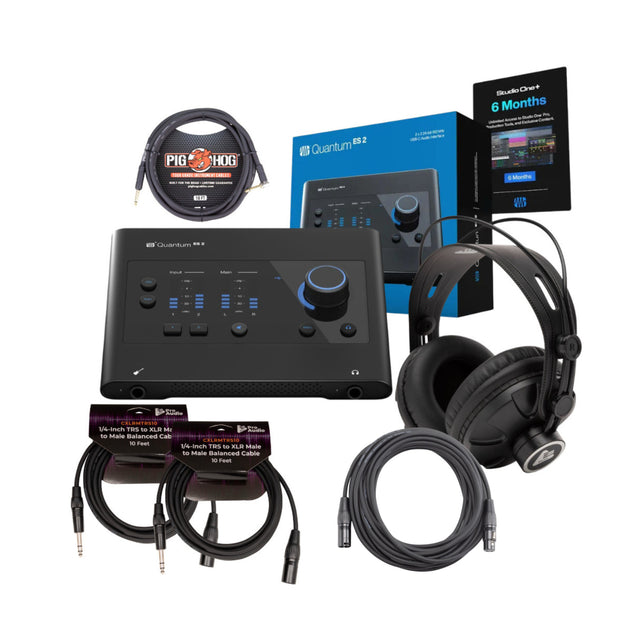 PreSonus Quantum ES2 2x2 USB-C Audio Interface with Headphones (Black) Bundle - 1