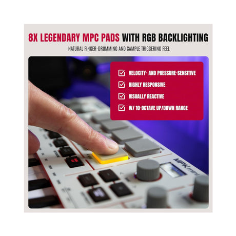 Akai Professional MPK Mini IV 25-Key USB-C MIDI Keyboard Controller Bundle with Cover and Pedal - 5