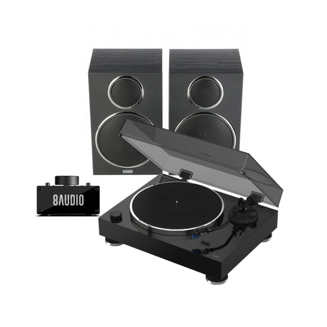 Reloop Turn X Premium HiFi Turntable Bundle with Desktop Amplifier System with Full-Range Speakers - 1