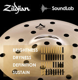 Zildjian A20808 10 Inch A Custom Bright Laser Cut EFX Crash Cymbal