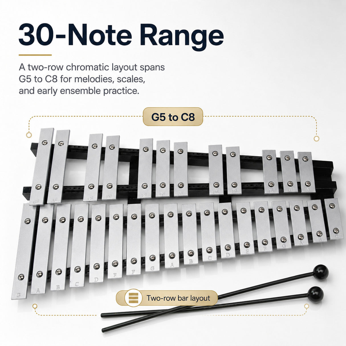 Silber & Co. 30 Note Glockenspiel - Info2