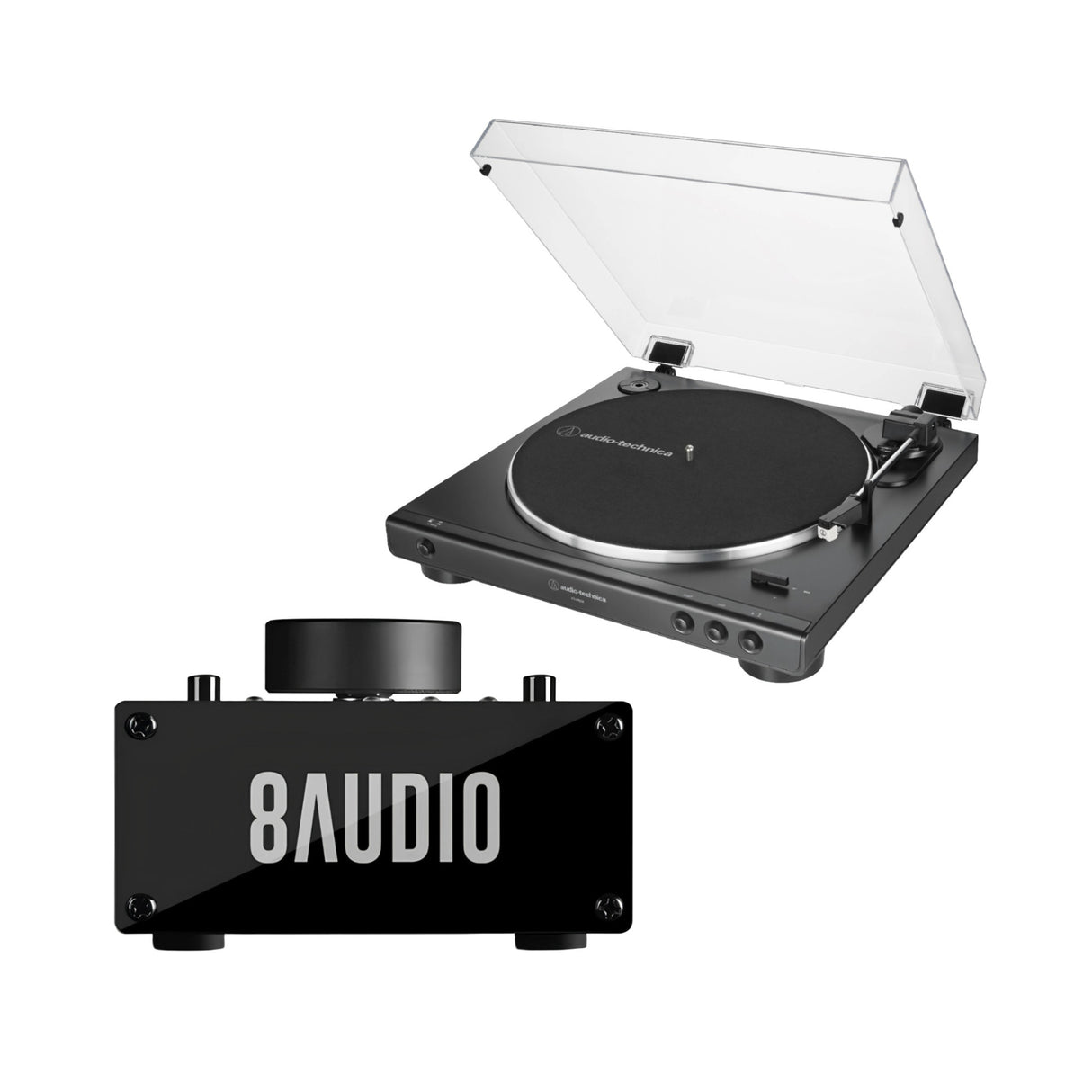 Audio-Technica AT-LP60X Belt-Drive Stereo Turntable with Amplifier System Bundle - 1