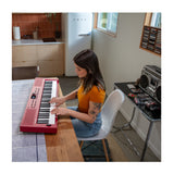 Roland GO:KEYS 3 Dark Red Keyboard with Stand, Bench, Pedal, and Headphones - 7