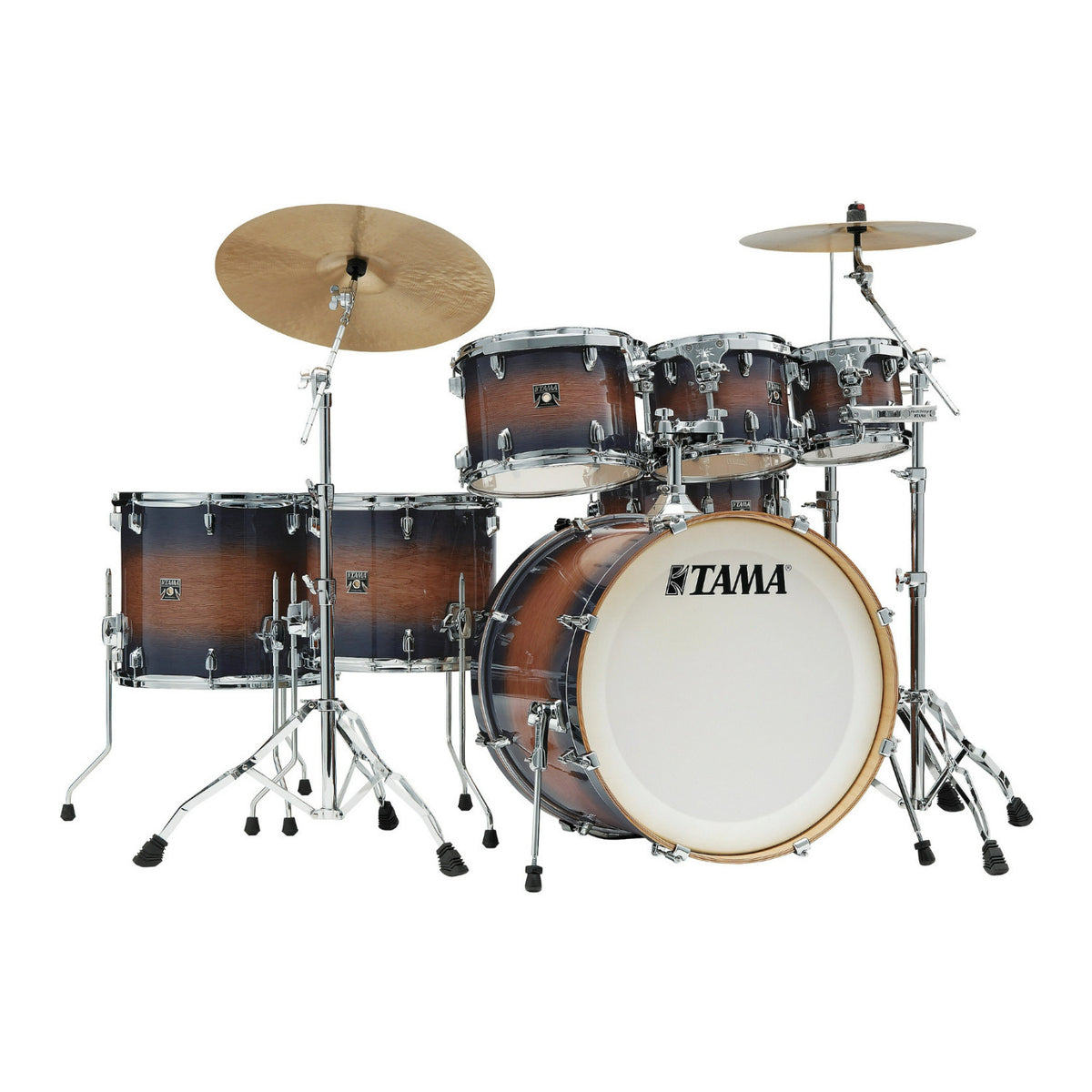 TAMA Superstar Classic 7-Piece Shell Pack with 22-Inch Bass Drum (Indigo Bintangor Burst) - 1