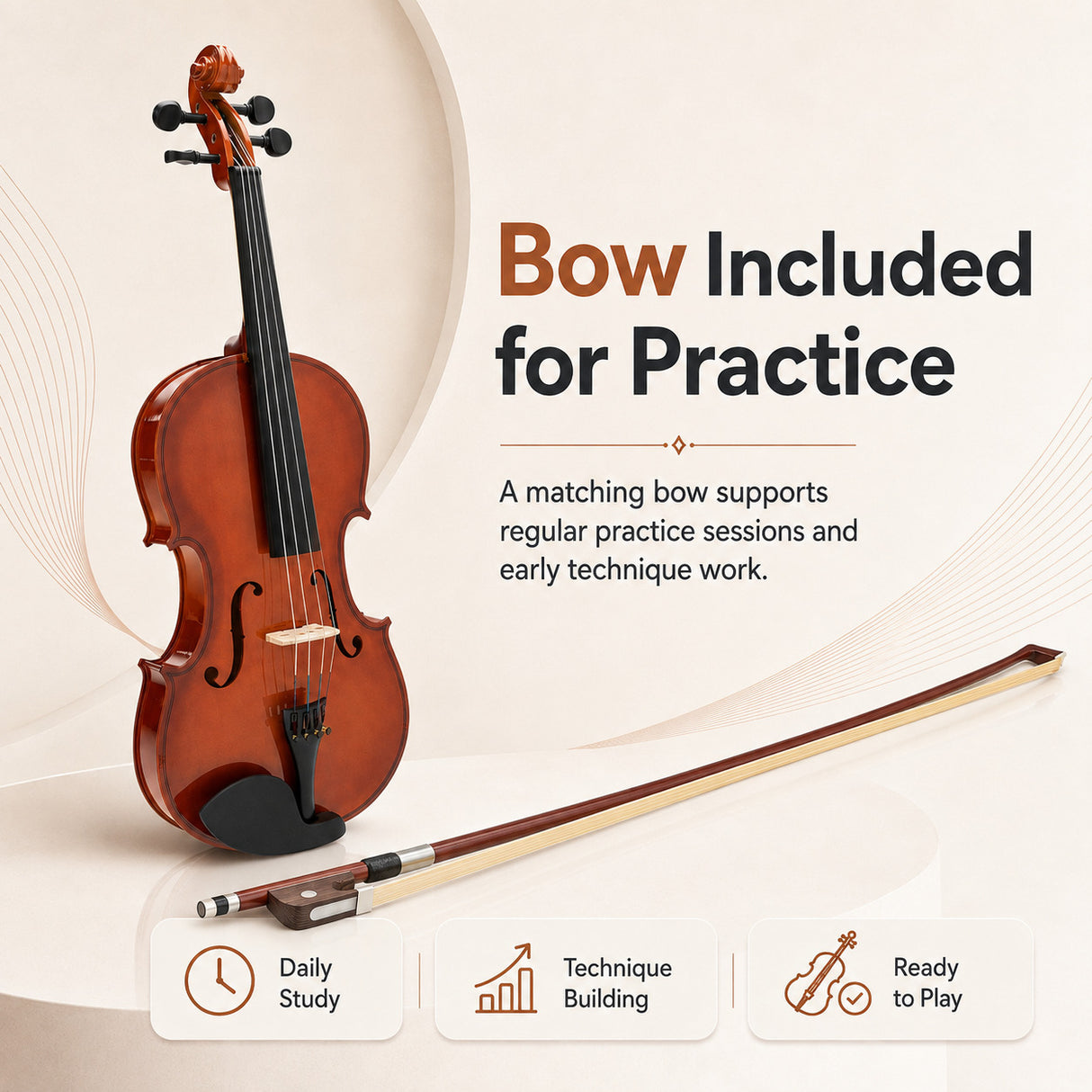 Silber & Co. 1/2 Size Student Violin Bundle InfoG 3