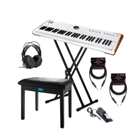 Arturia Astrolab Avant-Garde 61-Note Semi-Weighted Stage Keyboard (White) Bundle